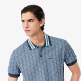 LACOSTE Polo dal taglio classico in jacquard con monogramma