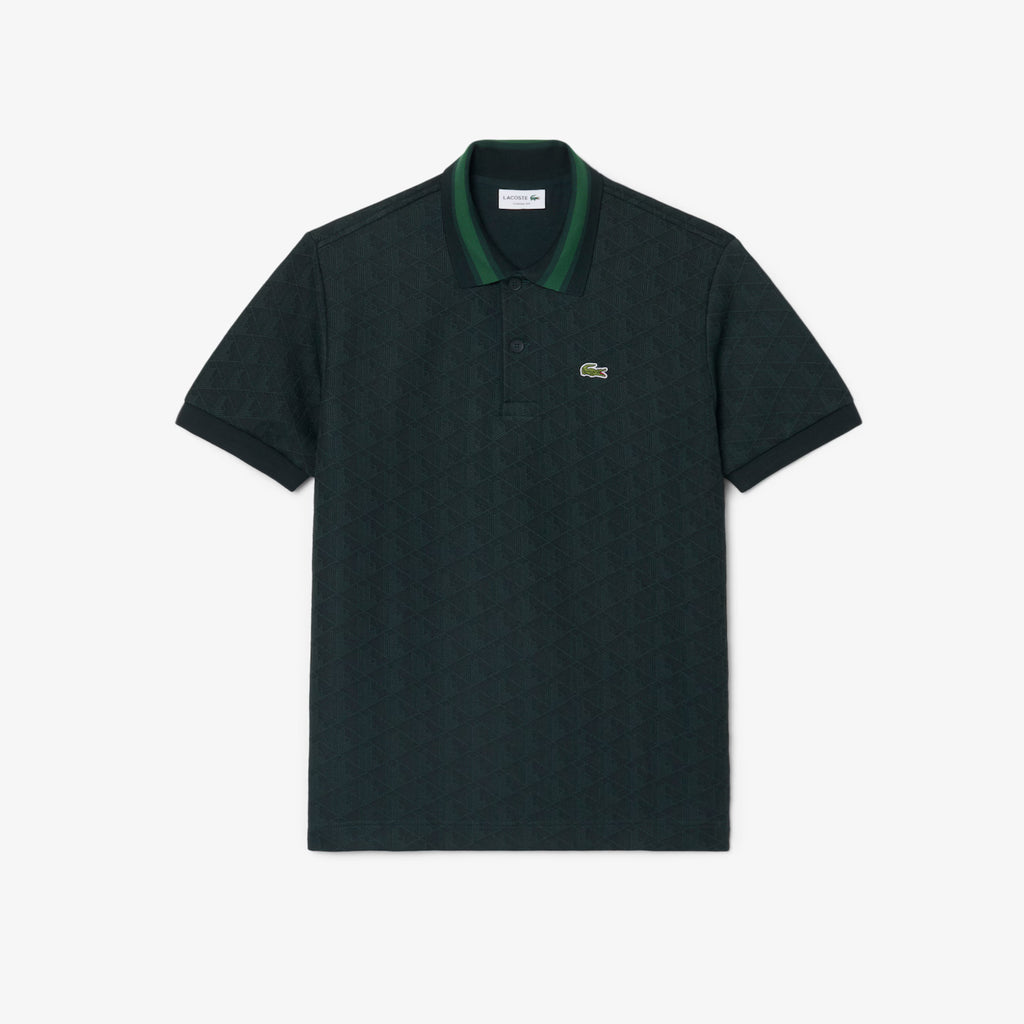 Polo dal taglio classico in jacquard con monogramma