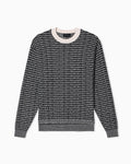 Maglione in lana vergine jacquard logo signature all over