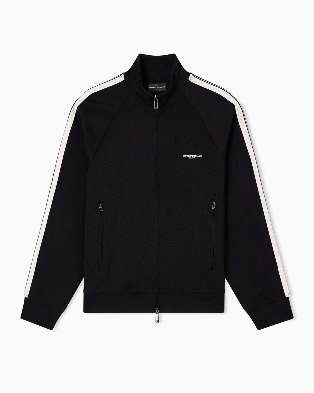 Felpa full zip in jersey con bande a contrasto ASV