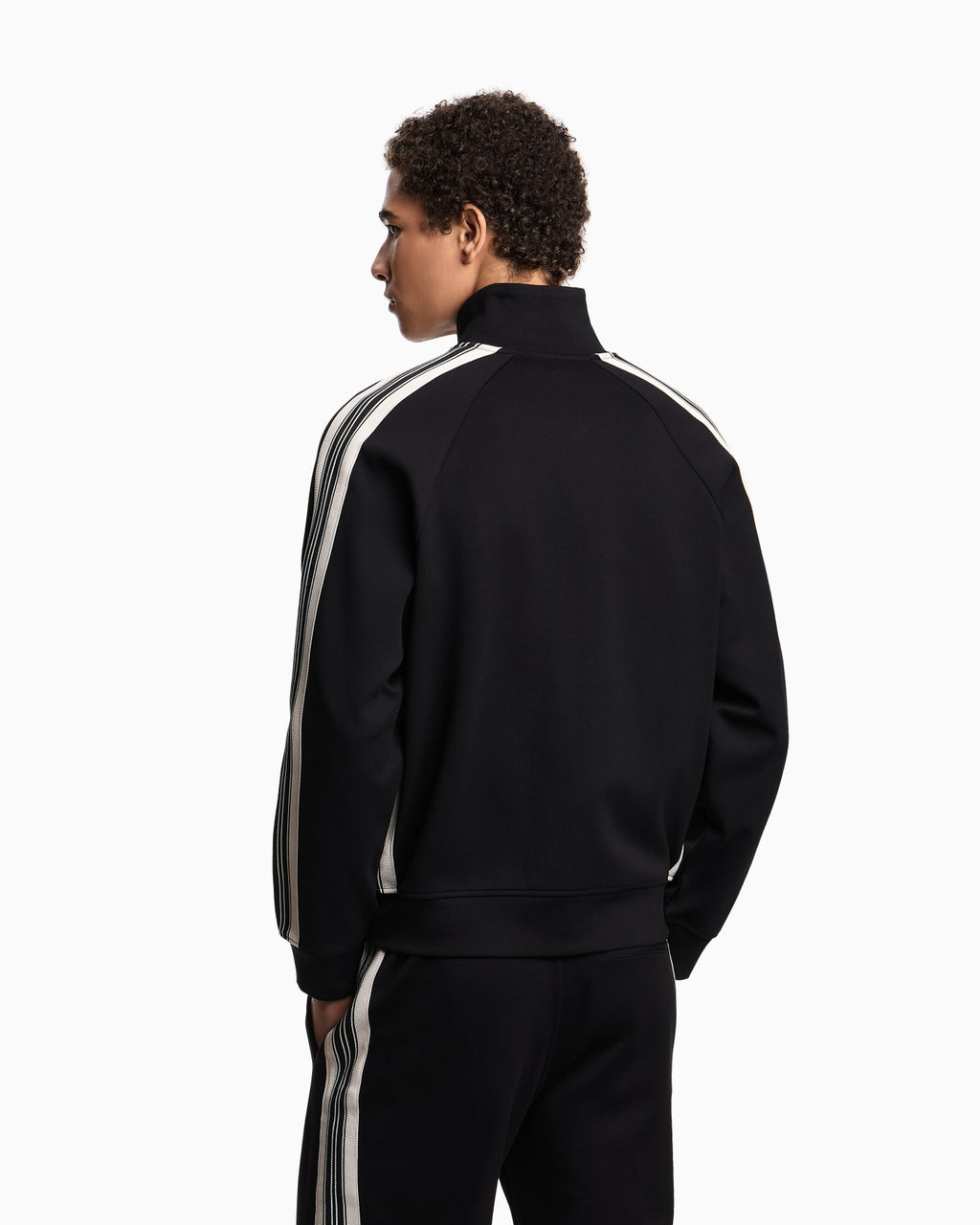 Felpa full zip in jersey con bande a contrasto ASV