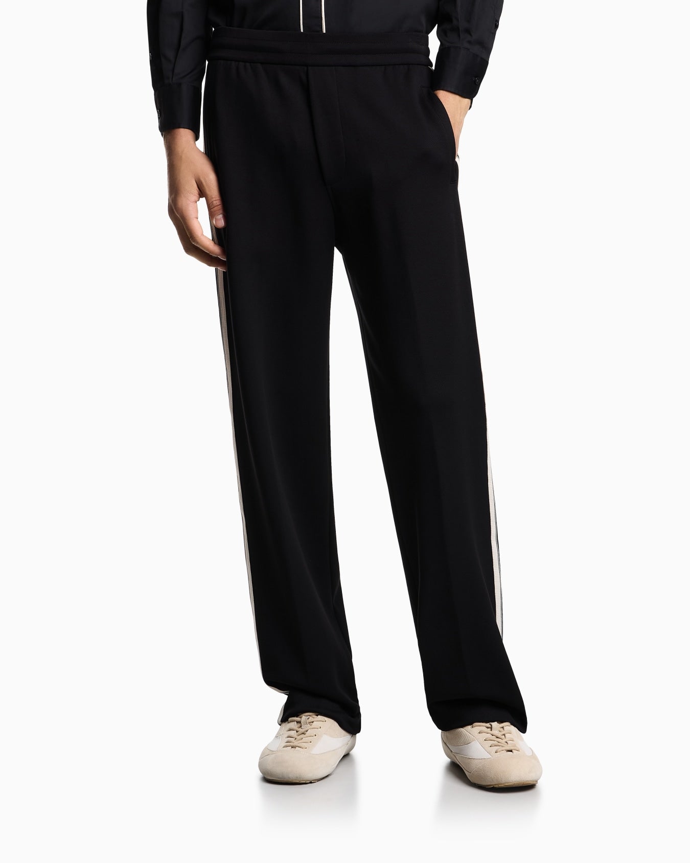 Pantaloni a vita elastica in jersey con bande a contrasto ASV