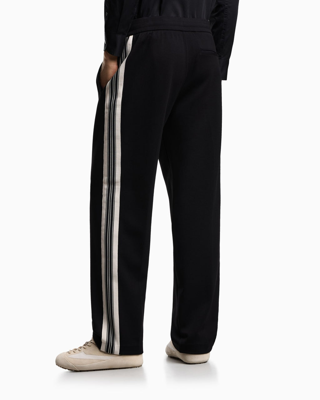 Pantaloni a vita elastica in jersey con bande a contrasto ASV