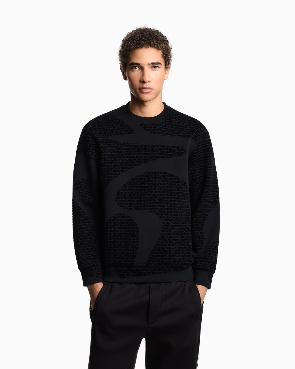 Felpa con logo flock all over in jersey misto lyocell ASV