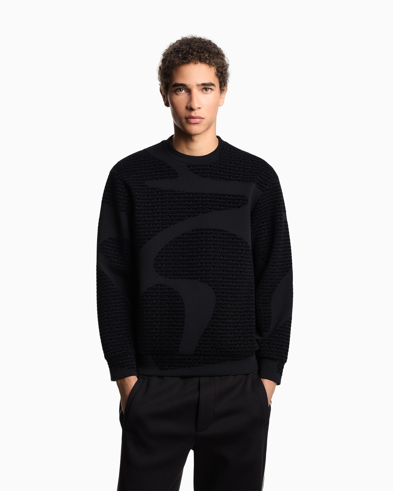 Felpa con logo flock all over in jersey misto lyocell ASV