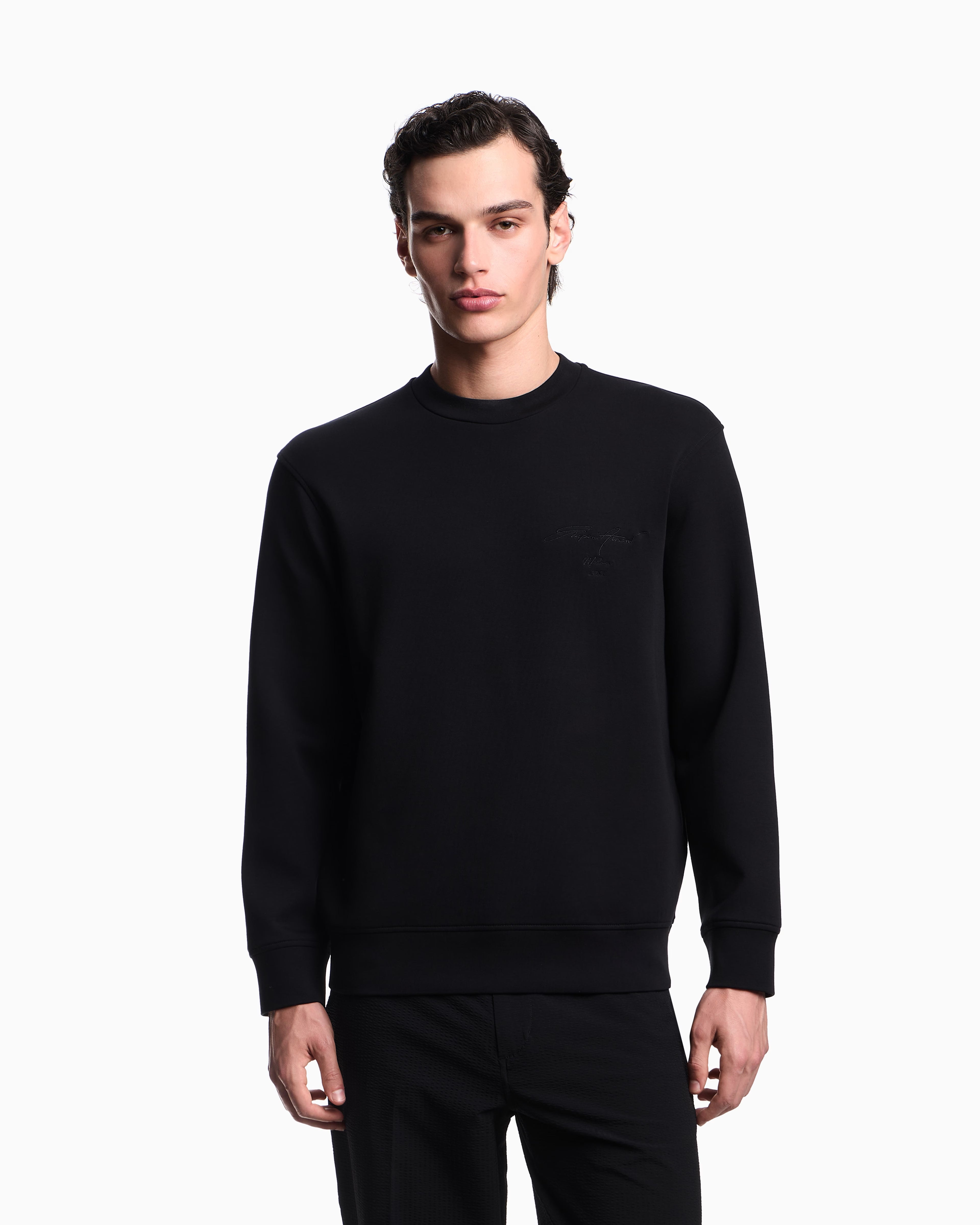 Felpa con maxi ricamo in double jersey ASV