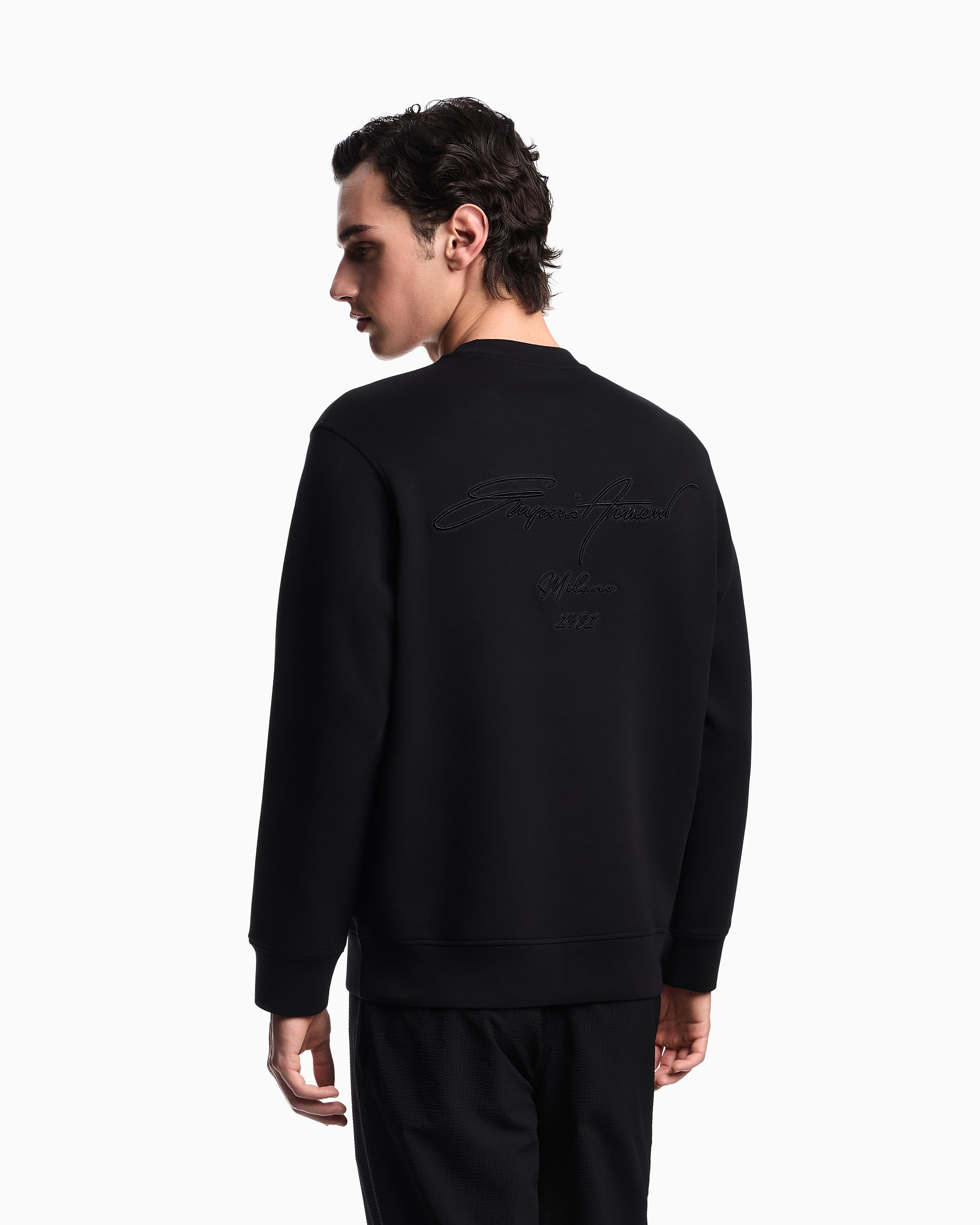 Felpa con maxi ricamo in double jersey ASV