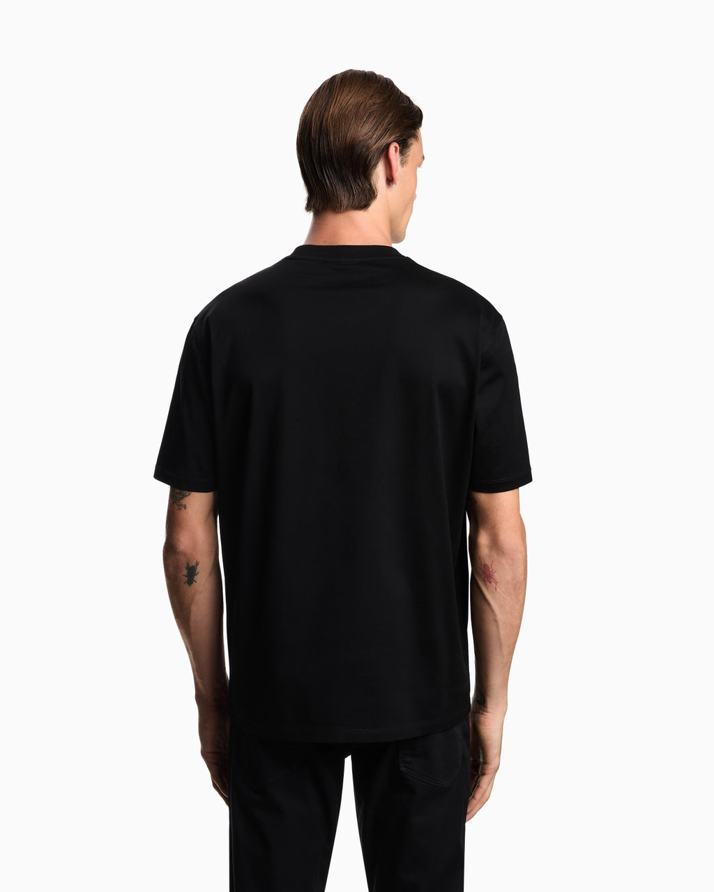 T-shirt in jersey con intarsio logo in tono