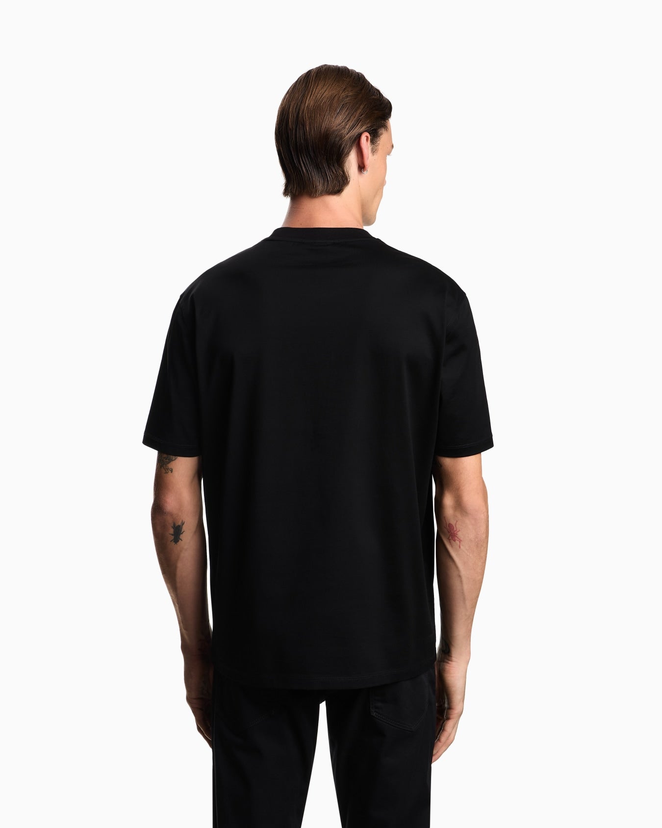 T-shirt in jersey con intarsio logo in tono