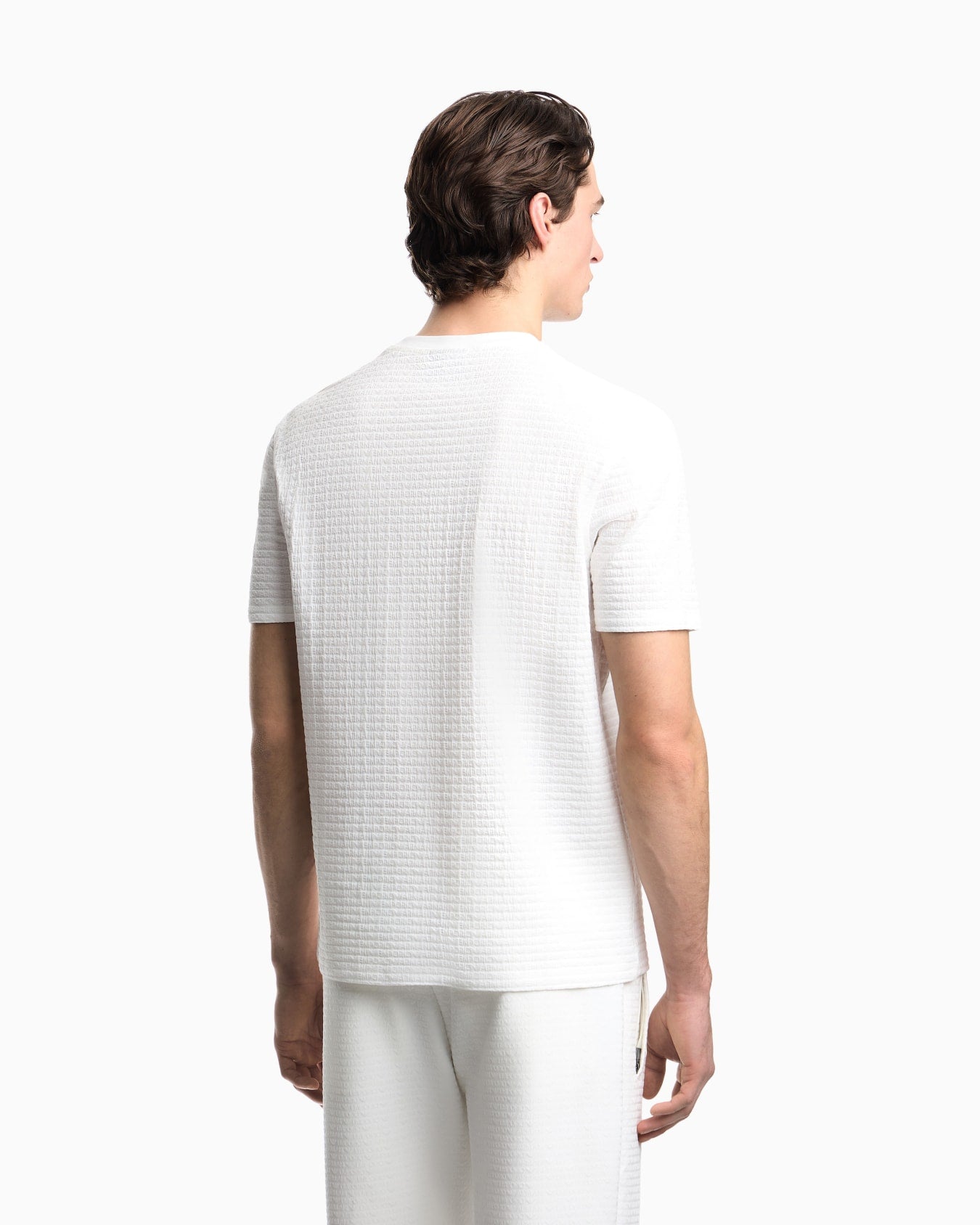 T-shirt in jersey jacquard lettering all over