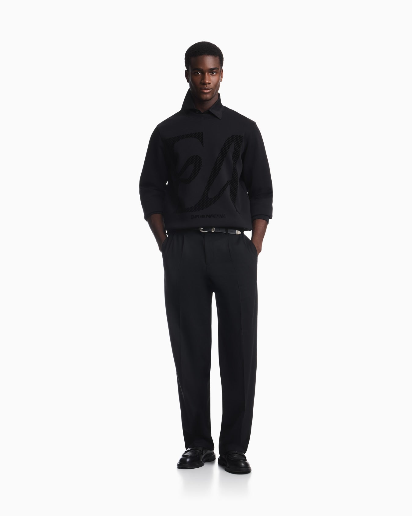 Felpa in double jersFelpa in double jersey con maxi logo flockey con maxi logo flock