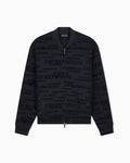 Felpa con zip in jersey logo flock all over
