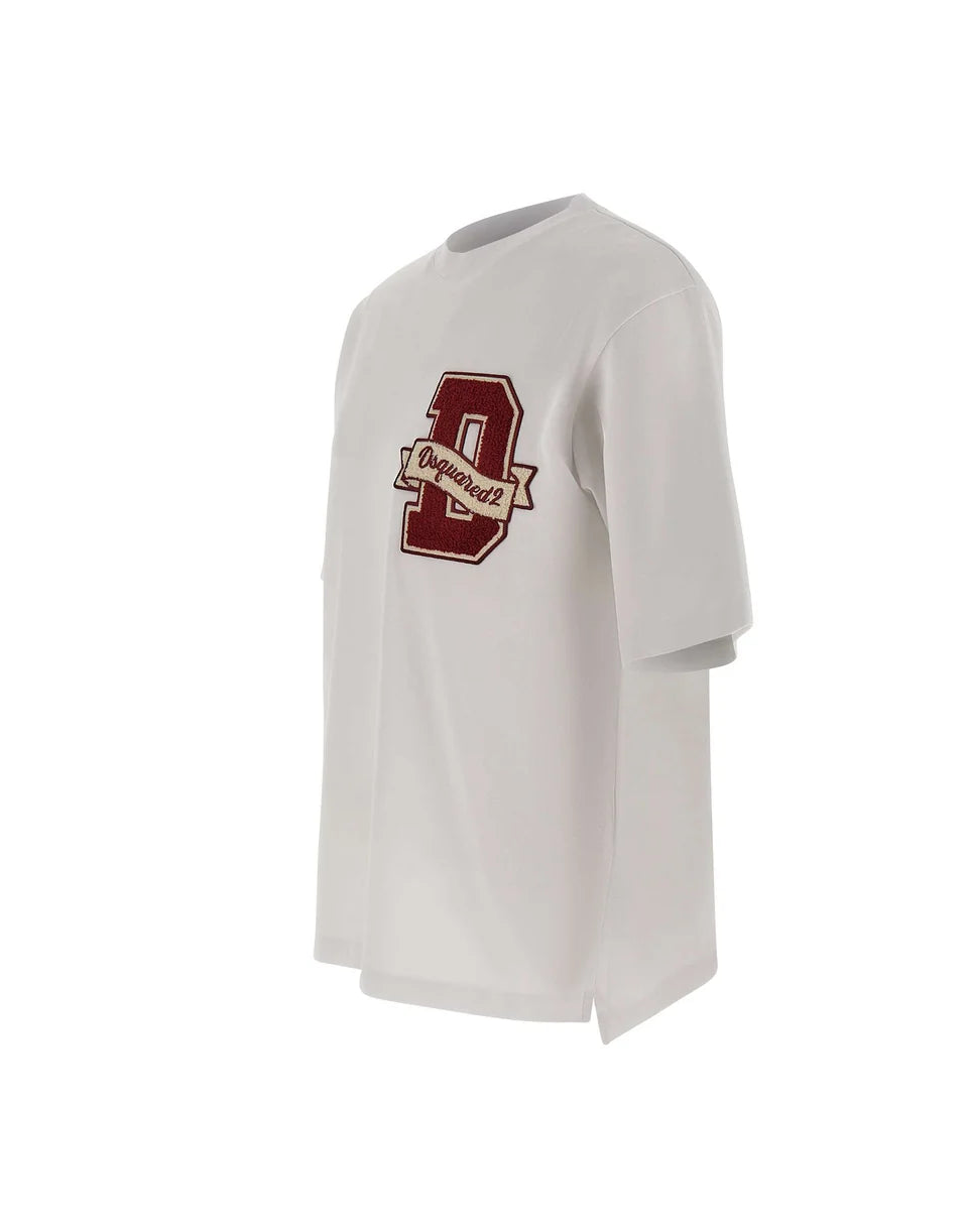 T-shirt in cotone con patch logo