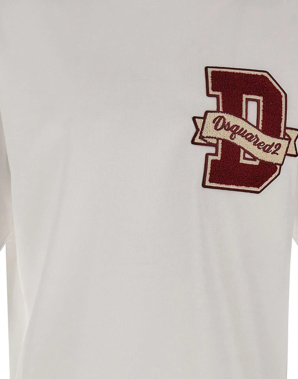 T-shirt in cotone con patch logo