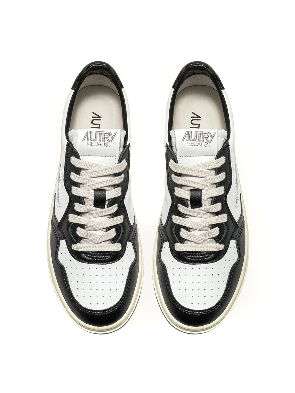 SNEAKERS MEDALIST LOW BICOLOR IN PELLE BIANCA E NERA