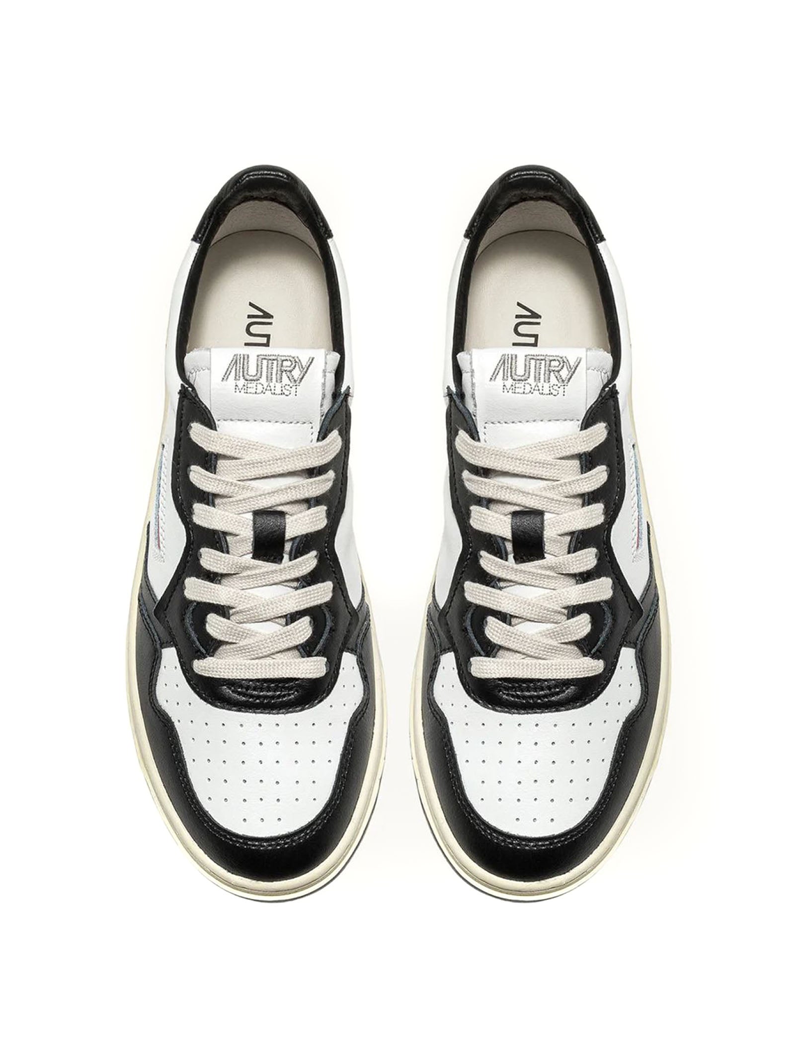 SNEAKERS MEDALIST LOW BICOLOR IN PELLE BIANCA E NERA