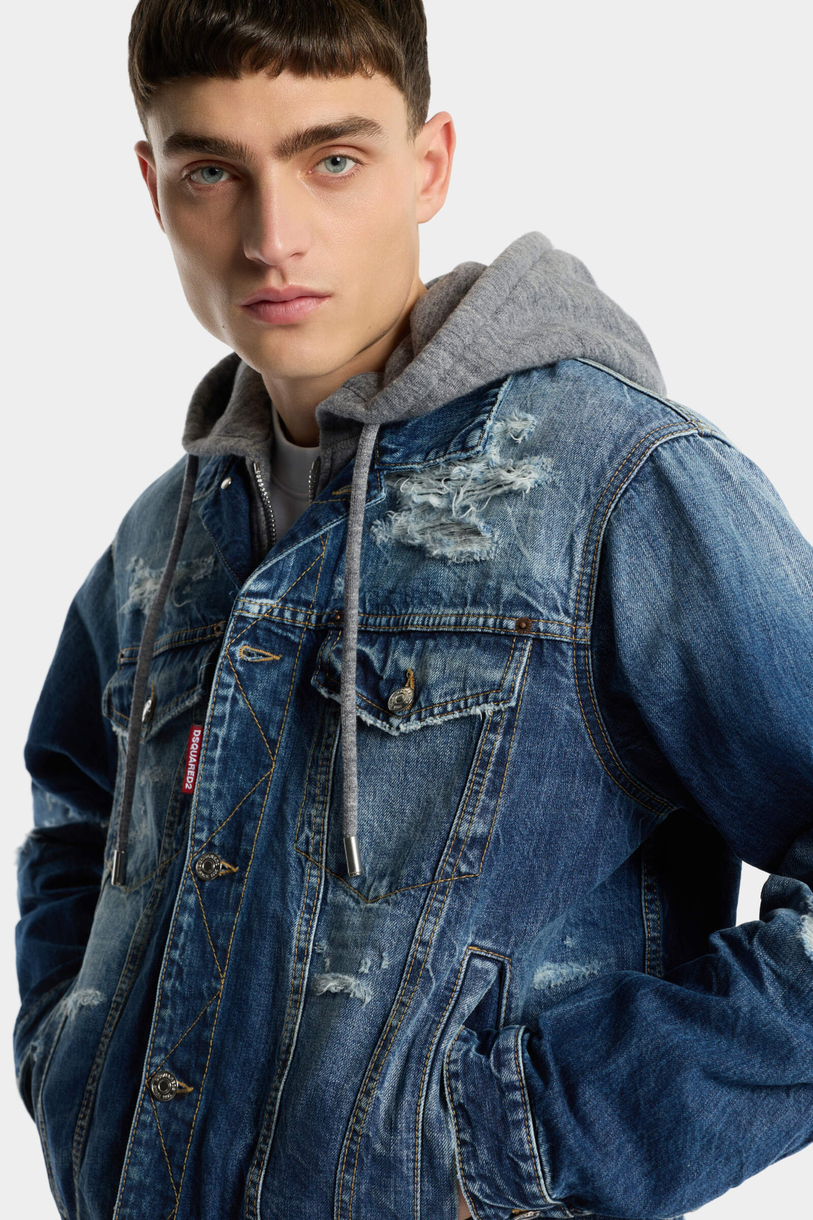 Medium Ripped Wash Over Jean Jacket