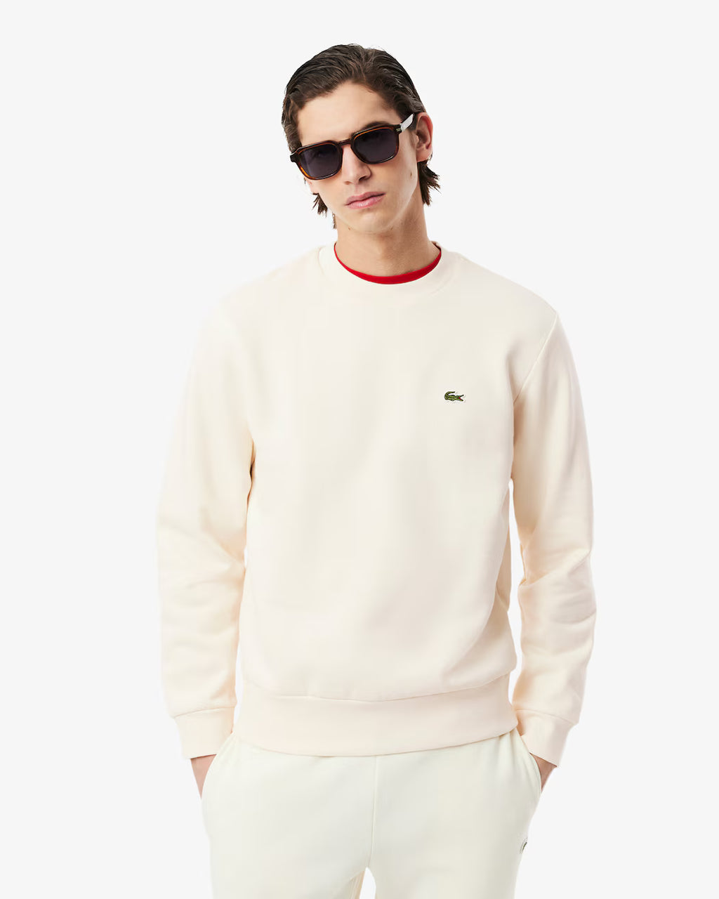 LACOSTE Felpa girocollo in pile