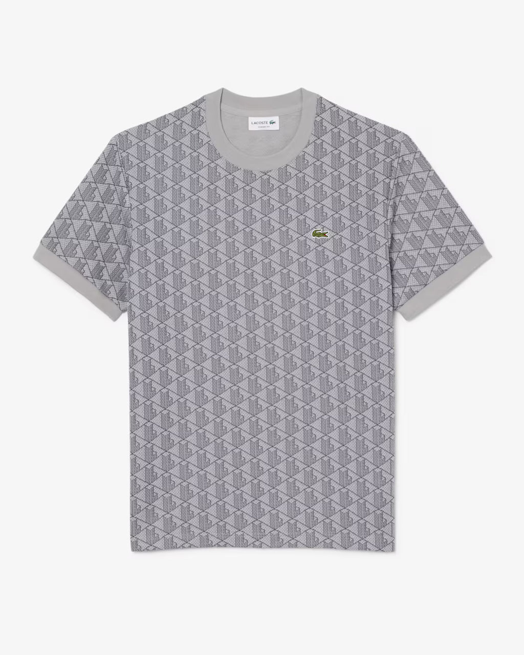 T-shirt slim fit con monogramma jacquard