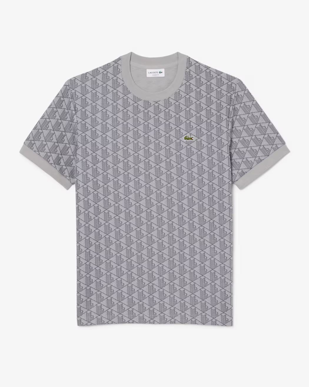 T-shirt slim fit con monogramma jacquard
