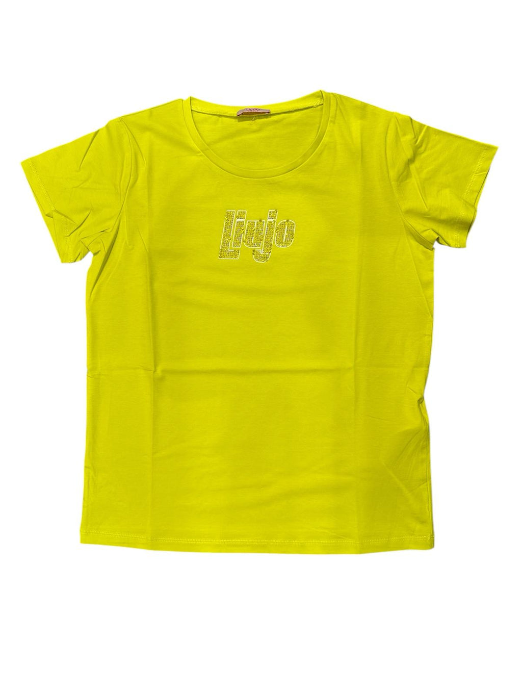 T-shirt con logo e strass