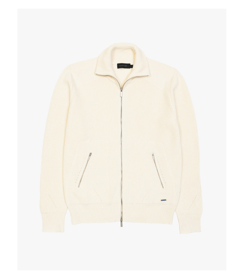 GIANNI LUPO Cardigan a costa inglese con zip