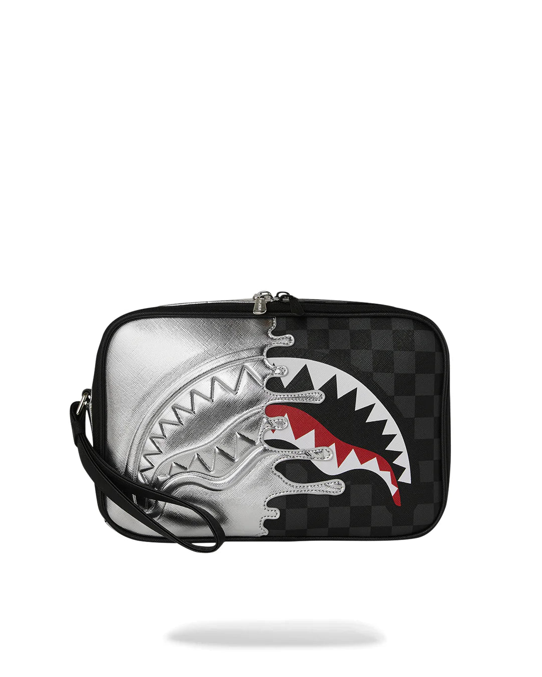 SILVER SIDE DRIP BLACK CHECK BRICK TOILETRY