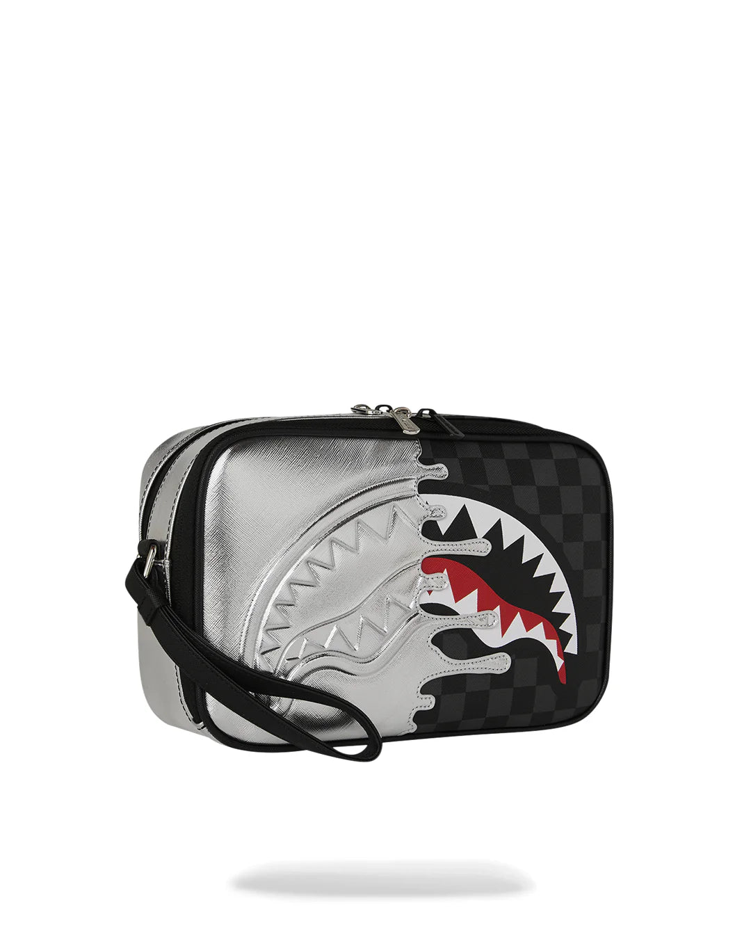 SILVER SIDE DRIP BLACK CHECK BRICK TOILETRY