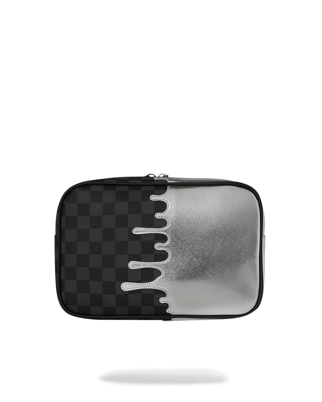 SILVER SIDE DRIP BLACK CHECK BRICK TOILETRY