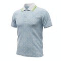 Pale Blue Jacquard Short Sleeve Jacquard Polo Shirt