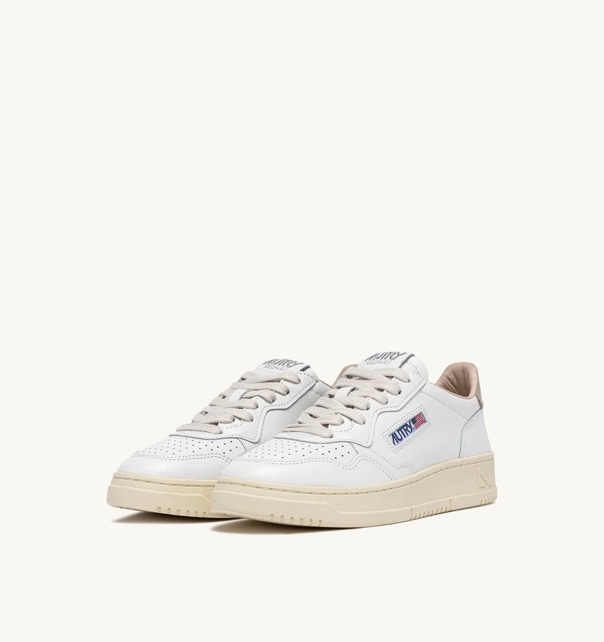 SNEAKERS MEDALIST LOW IN PELLE BIANCA E FEATHER GRAY