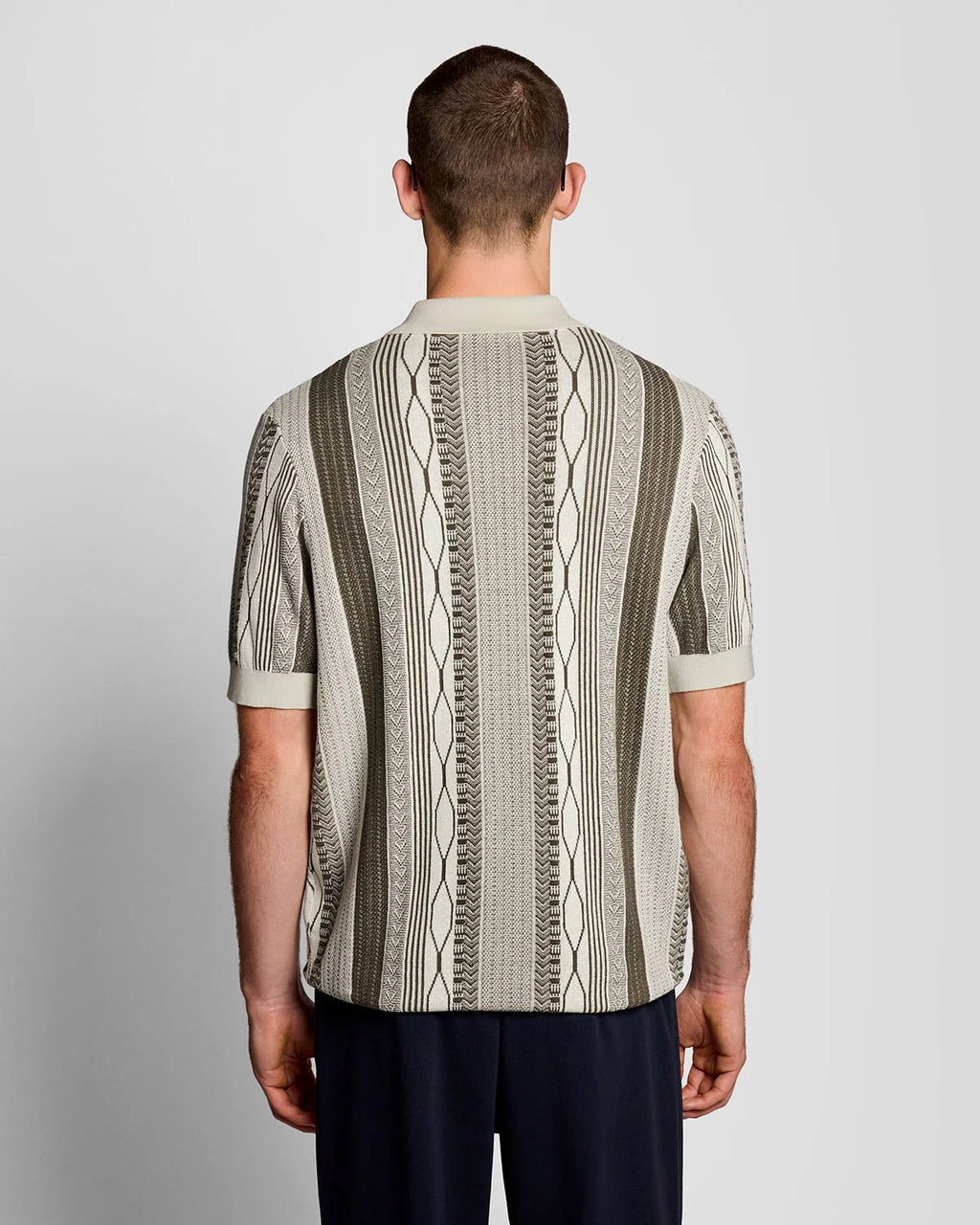 Jacquard Knitted Polo Shirt lyle scott