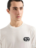 EMPORIO ARMANI T-shirt in jersey misto lyocell con ricamo logo EA a rilievo ASV
