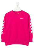 OFF WHITE KIDS FELPA FUCSIA CON LOGO RUBBER ARROW OFF WHITE KIDS BAMBINA
