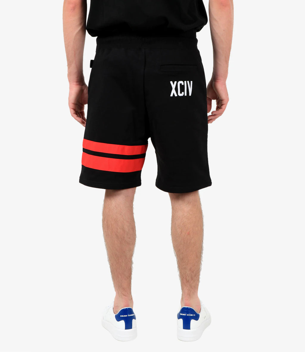 Bermuda sportivo GCDS nero con logo e tasche.
